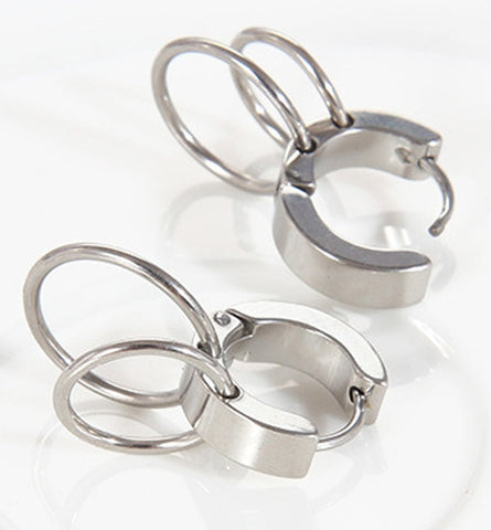 Silver Stainless/Titanium Steel Stud Earrings